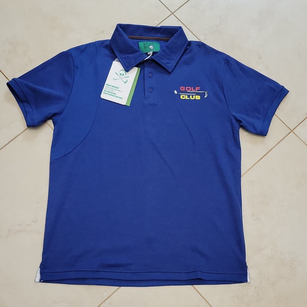 Bad Mulligan Polo Shirt Men's Large Royal Blue 3 Button Golf Club New